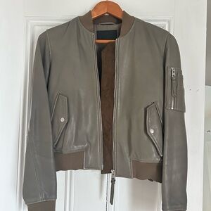 All Saints Leather Bomber Jacket